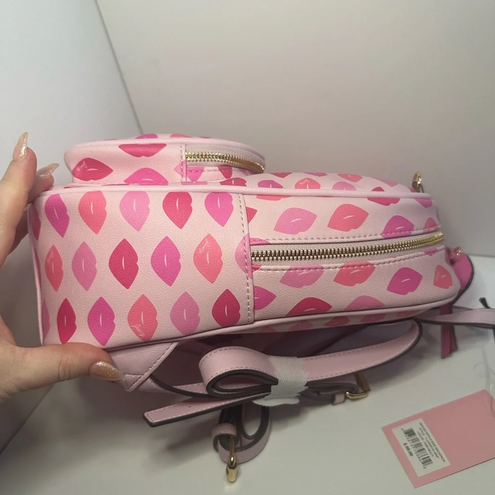 Juicy Couture New Sealed with a Kiss Backpack in Pink Faux Leather - NWT